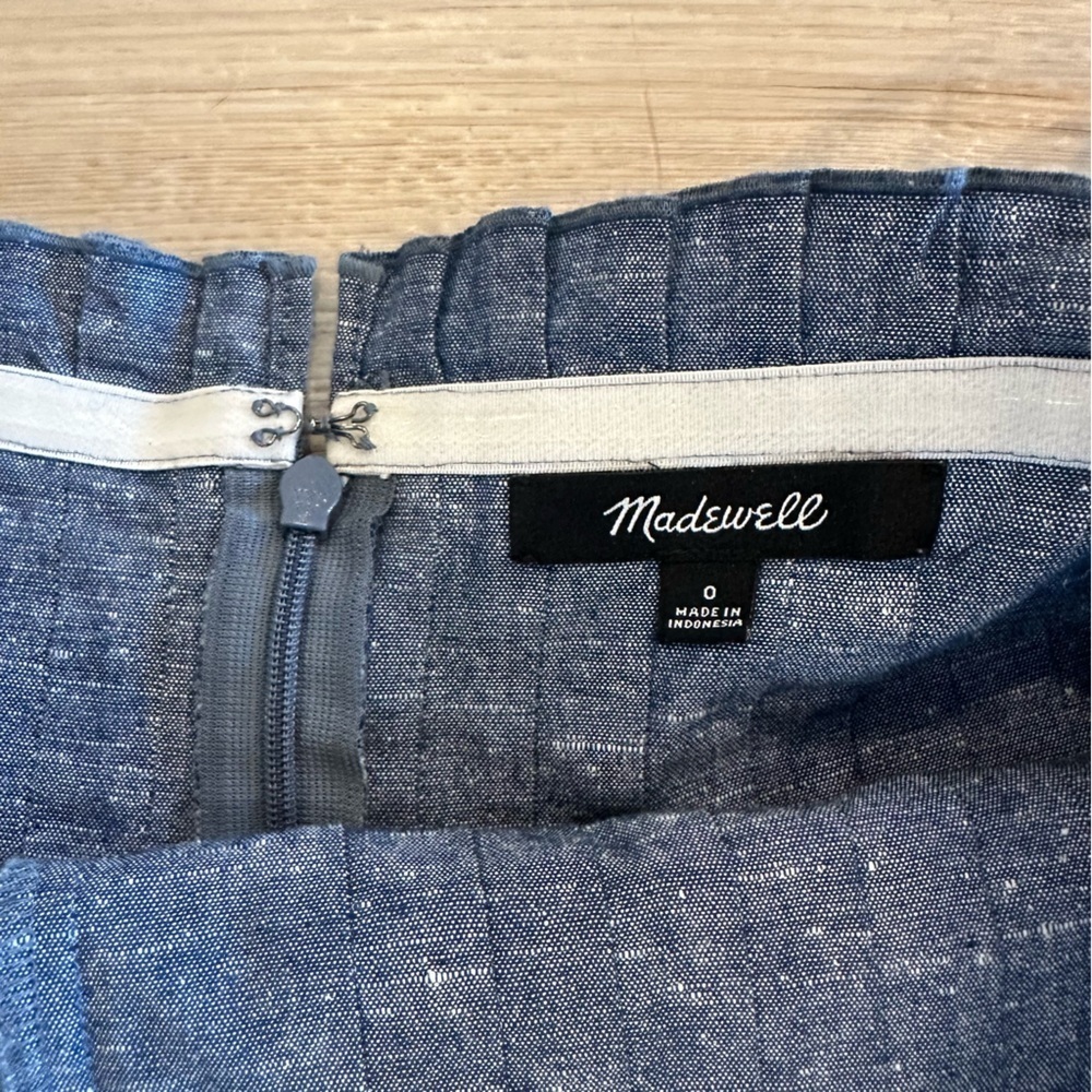 Madewell Denim Pintuck Cami Dress size 0 pintucked bodice blue - Picture 11 of 13